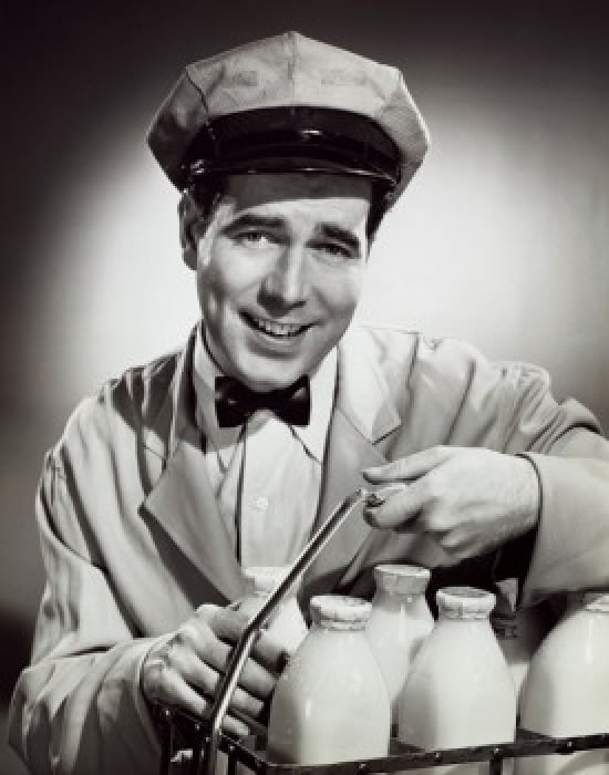 Portrait of a milkman delivering milk Poster Print (18 x 24) Walmart