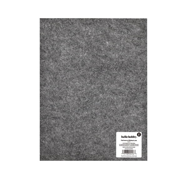 Hello Hobby Felt Sheet, Gray, 9 x 12 Inches
