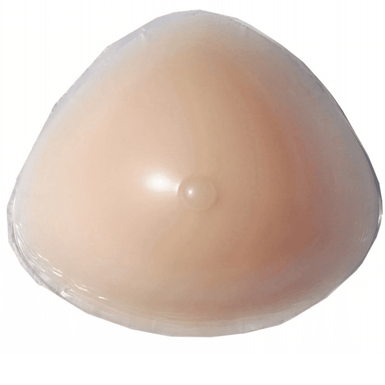 BIMEI One Piece Concave Bottom Triangle Shape Breathable Silicone Breast  Implants Fake Breast Special for Postoperative Breast Inserts Bra  Pads,Nude,450g 