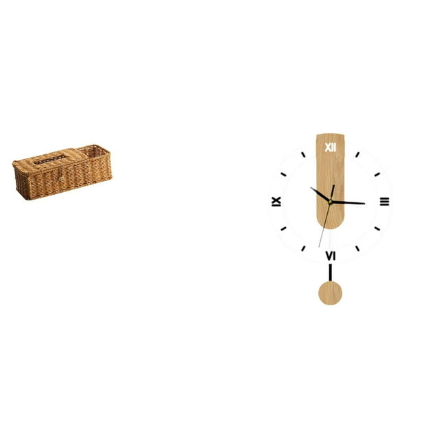 Caja De Pañuelos Con Control Remoto Y Reloj De Pared Con Números Romanos Grandes, Adorno Acrílico Para Dormitorio, Cocina, Baño Y Sala De Estar.