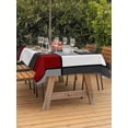 thumbnail image 3 of Outdoor Tablecloth with Umbrella Hole for Patio/Picnic/Party/Camping, Modern Geometric Red Black Waterproof Table Cloth Rectangle Table Cover Washable, Abstract Minimalist Color Blocks (52"x 70"), 3 of 8