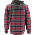 thumbnail image 2 of vkwear Men's Quilted Lined Cotton Plaid Flannel Layered Hoodie Jacket (Red, XL), 2 of 3