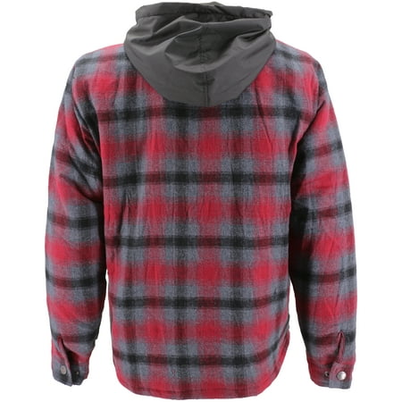 VKWEAR - vkwear Men's Quilted Lined Cotton Plaid Flannel Layered Hoodie ...