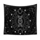 thumbnail image 4 of Tapiz de pared con diseño de sol y luna de 150 x 200 cm, decoración psicodélica, tapiz de pared abstracto, astrología celestial para dormitorio, blanco y negro, 4 of 5