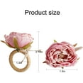 thumbnail image 2 of LShunze Pink Handcraft Flower Napkin Rings Set of 4,Pink Peony Flower Handmade Napkin Holder Rings Table Decorations for Summer,Wedding,Luncheons,Picnics,Banquet, 2 of 8