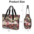 thumbnail image 3 of Tote Bag for Women - Pioneer Flower Shoulder Bag - Large Utility Work Duffle Bag with Zipper Handbag for Travel, Work, Sprots, 3 of 5