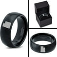 thumbnail image 4 of Tungsten Utah The Beehive State Band Ring 8mm Men Women Comfort Fit Black Dome Polished, 4 of 4