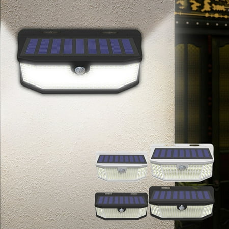 

dwsnxt Black Solar Wall Lamp with 8000mAh Battery IPX65 Waterproof Outdoor Villa Gate Courtyard Light with PIR Motion Sensor Black