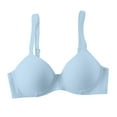 thumbnail image 7 of felwors Push Up Bra Thick Padded Add Cup Smooth T-Shirt Bras Demi Plunge Underwire Support Comfort Bralette Women(Light Blue, 90B), 7 of 7