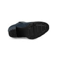 thumbnail image 3 of BLISSFUL STEP Women's Round Toe Zip Block Heel Platform Ankle Boots Navy Blue 9, 3 of 8