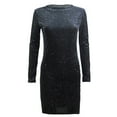 thumbnail image 4 of Womens Glitter Sparkle Velvet Long Sleeve Cocktail Dress Bowlneck Sexy Slim Fitted Mini Short Dress Elegant Formal Dress, 4 of 6