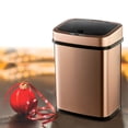 thumbnail image 3 of DZT-12-5 Bedroom or Bathroom Automatic Touchless Infrared Motion Sensor Trash Can, 3 Gal 12L, Stainless Steel Base (Rectangular, Black Lid), 3 of 7