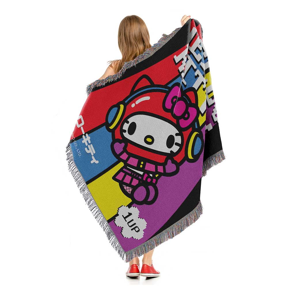 Sanrio Hello Kitty Cute Game Woven Tapestry Throw Blanket