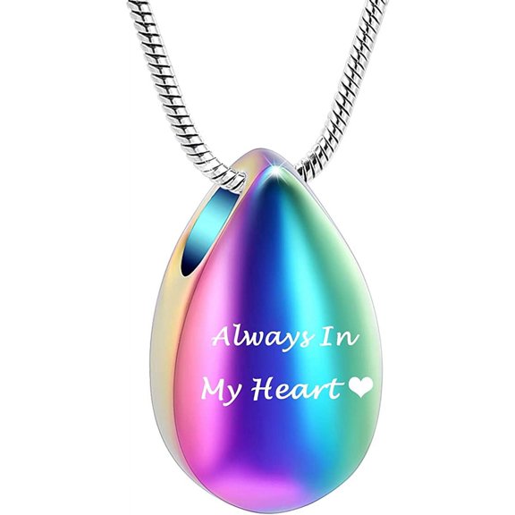 Teardrop Urn Necklaces for Ashes for Human Pet Cremation Jewelry Memorial Lockets Keepsake Pendant