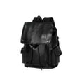 thumbnail image 3 of Mochila para ordenador portátil de cuero PU, compatible con 15,6 pulgadas, portátil, ligera, multifuncional, para ir de compras, ciclismo, viajes al negro, 3 of 8