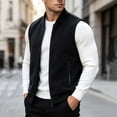 thumbnail image 5 of Riecok Mens Fleece Vests for Outdoors Sleeveless Stand Collar Zip up Jackets Thermal Solid Warm Casual Outerwear with Pockets Black 5XL, 5 of 6