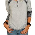 thumbnail image 2 of Camisas de manga larga para mujer Botones casuales Túnica Top Cómodo y elegante para uso diario Gris M, 2 of 6
