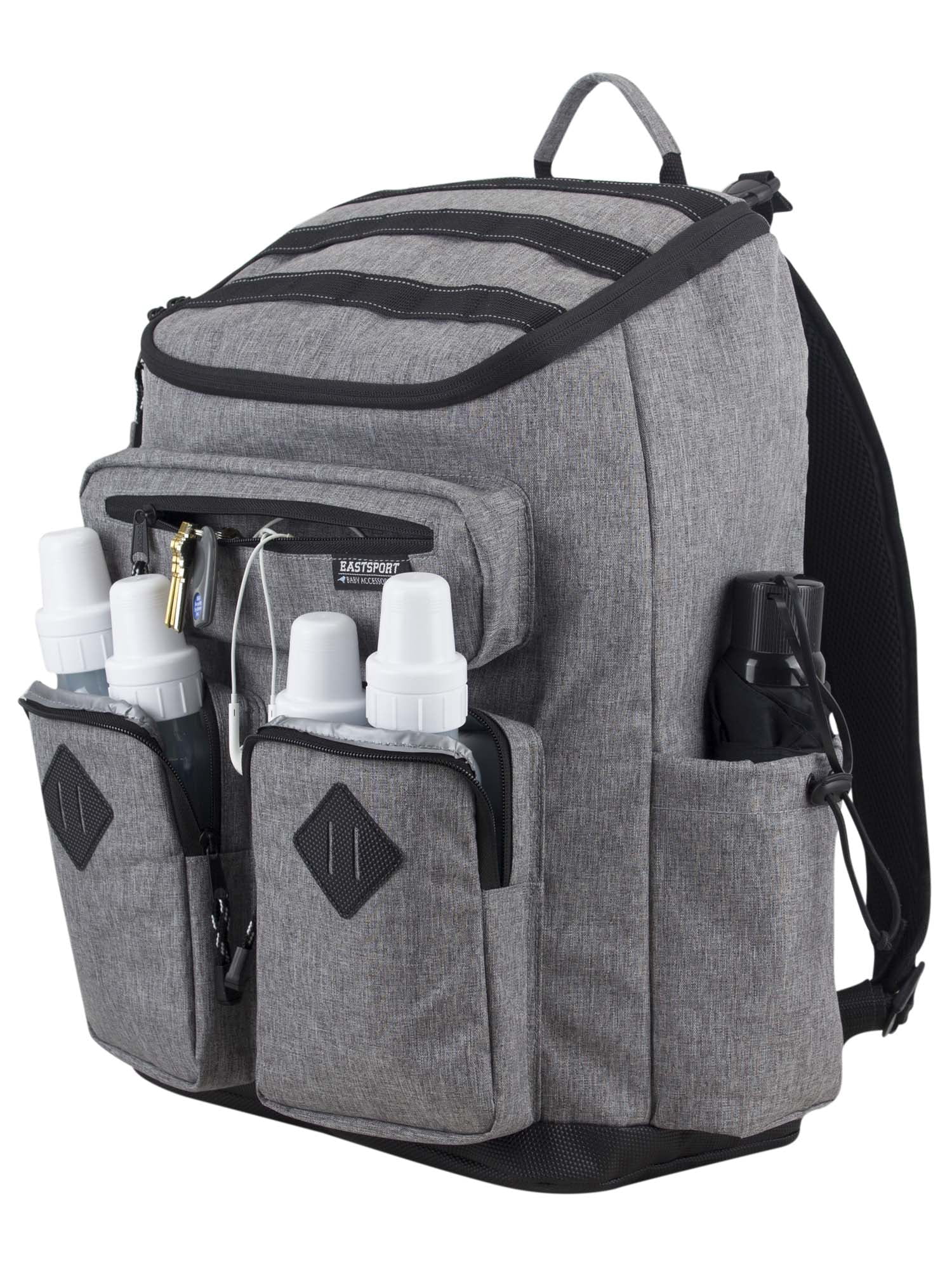 Eastsport Utility Diaper Backpack Bag with Bonus Changing Pad, Grey