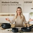 thumbnail image 6 of Carote 11-Piece Pots and Pans Set, Nonstick Cookware Set with Detachable Handles, Dishwasher/Oven Safe, Matte Black, 6 of 8