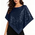 thumbnail image 3 of Elegant Women's Sequin Poncho Cape Sparkly Evening Party Shawl, Irregular Dress Up Shawl Wrap, 3 of 6