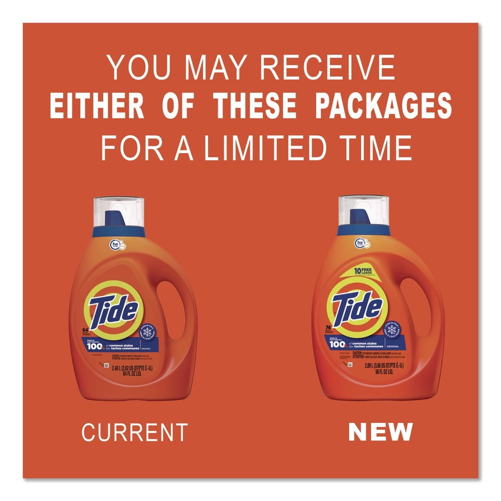 (4 pack) Tide Laundry Detergent Liquid with 6X Boosted Cleaning Power, Original Scent, 80 fl oz, 64 Loads