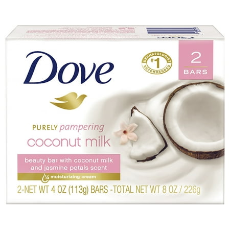 Dove Purely Pampering Coconut Milk Beauty Bar 4 oz, 2 Bar
