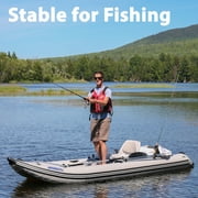 Sea Eagle 437ps PaddleSki Inflatable 1-2 Person Catamaran Boat – Paddle, Motor, Fish, or Sail – 4-in-1 Inflatable Watercraft – Self Bailing - Start Up Package