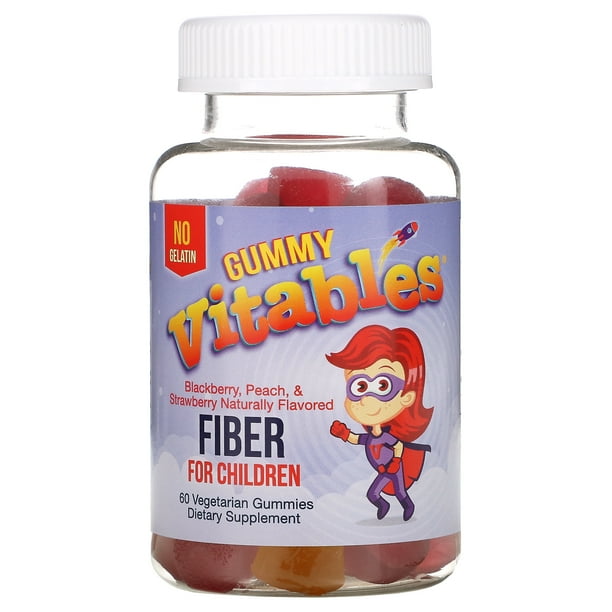 Vitables Gummy Fiber for Children, GelatinFree, Assorted Fruit Flavors