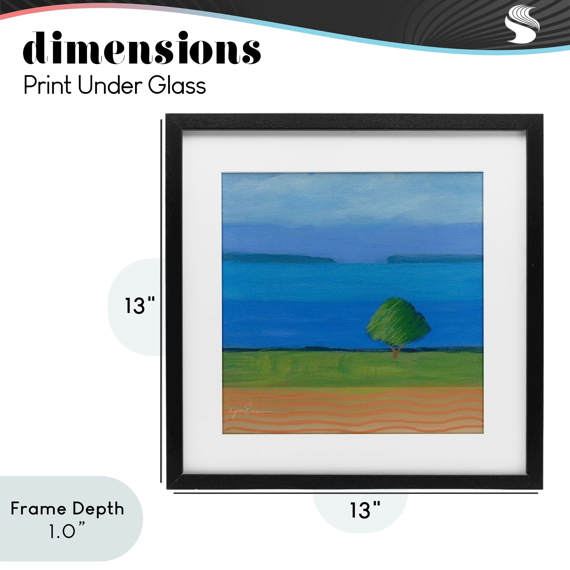 Stupell Industries Lone Tree at Spring Cove Black Framed Print Under Glass, design by Lynn Ericson Fine Art