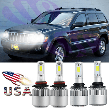 Super white 9005 9006 LED Headlight Bulb Combo For Jeep Grand Cherokee 2001-2010