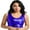 Blue, variant on YEAHDOR Womens Metallic Scoop Neck Vest Shiny Crop Top Solid Color Night Club Dance Tank Top Fluorescent Green One Size