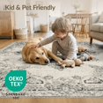 thumbnail image 4 of ODIKA Farmhouse Vintage Inspired Motif Featuring Symmetrical Desk Dining for Playroom, Bedroom, Reading Nook, Pet Friendly & Kids Safe Play, 4 of 7