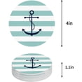 thumbnail image 1 of FMSHPON Nautical Theme Anchor Geometric Aqua Green Stripes Set of 8 Round Coaster for Drinks, Absorbent Ceramic Stone Coasters Cup Mat with Cork Base for Home Kitchen Room Coffee Table Bar Decor, 1 of 6