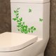 thumbnail image 2 of Liquidación de pegatinas de pared Meiiso, pegatinas de pared con diseño de flores para asiento de inodoro, decoración de baño, mariposas, color verde., 2 of 4