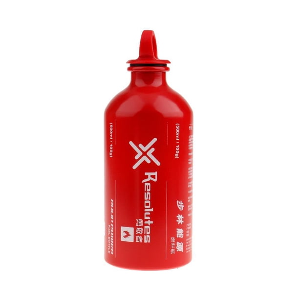 Eigraketly Botella de combustible líquido de aluminio Estufa de camping al aire libre Contenedor de gasóleo Kits de desorden para acampar Rojo 500 ml