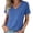 Blue, variant on Tqcoqu Womens Tops Summer Casual Short Sleeve T Shirts Basic Loose Fit V Neck Shirts,Army Green,Women's S-XXL