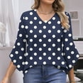 thumbnail image 2 of Ashirexll Ladies Tops and Blouses, Tops for Women Trendy, Printed Long Sleeve Button Lapel Blouse for Womens Casual Fashion Tops, 2 of 7