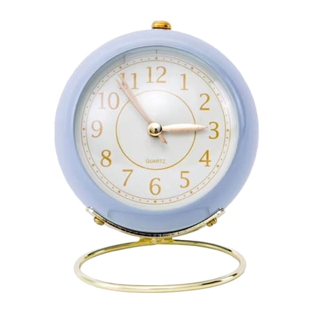 kjfeif Small Desk Clocks for Shelf Bedroom Office, Table Alarm Clocks, Silent Non-Ticking Gold Clock,Gold Vintage Metal Living Room Decor, 2.16*4.13inches