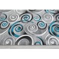 thumbnail image 7 of Spiral/Swirls Modern Contemporary Hand Carved Area Rug-Silver/Turquoise/Gray/Black, 7 of 7