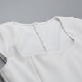 thumbnail image 7 of Women's Square Neck Cap Sleeve Fully Lined Mini Dress Zipper A Line Party Club Dresses, Mother of The Bride Dresses, Formal Wedding Guest Dress(White,M), 7 of 7