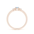 thumbnail image 2 of Angara Natural 0.2 Ct. Aquamarine with Diamond Three Stone Ring in 14K Rose Gold for Women (Ring Size: 3), 2 of 12