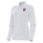 Women's Antigua White USMNT Continual Full-Zip Jacket