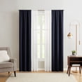 thumbnail image 3 of (3 pack) Mainstays Twill Blackout Rod Pocket 4 Piece Curtain Set, Blue Cove, 27.5" W x 84" L, 3 of 13