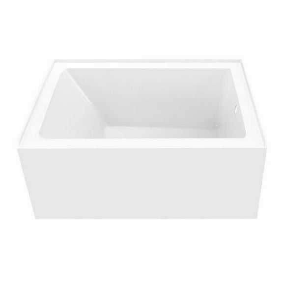 Ambry 48 in. Acrylic Alcove Tub with Right Hand Drain, Glossy White