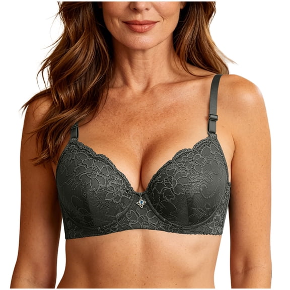 Gytharion Women's Plus Size Bras Lace Push-up Underwire Bras Breathable Comfortable Underwear Everyday Bras,36B-46B