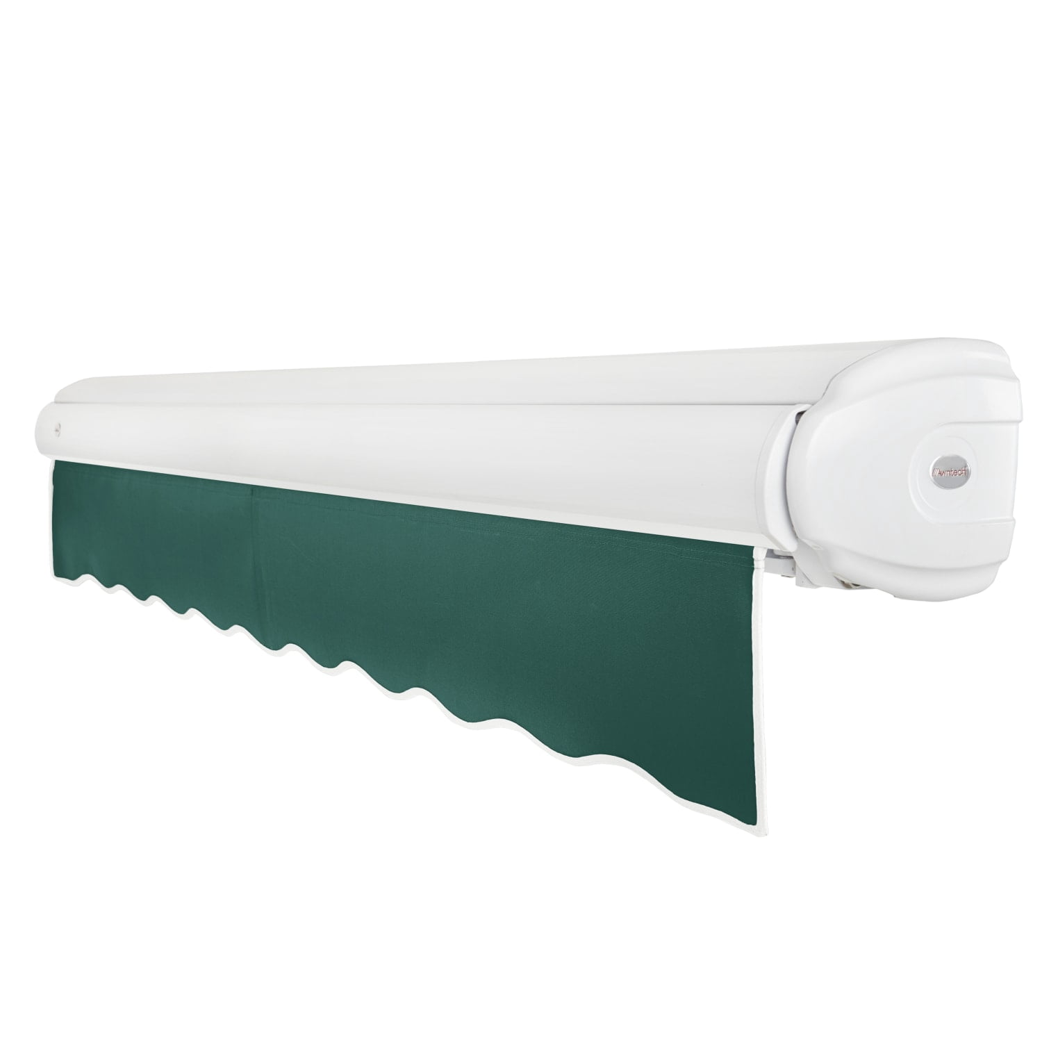 Awntech 18 Ft Key West Left Motorized Heavy Duty Patio Retractable Awning with Cassette (216in x 9.38in x 120in), Forest
