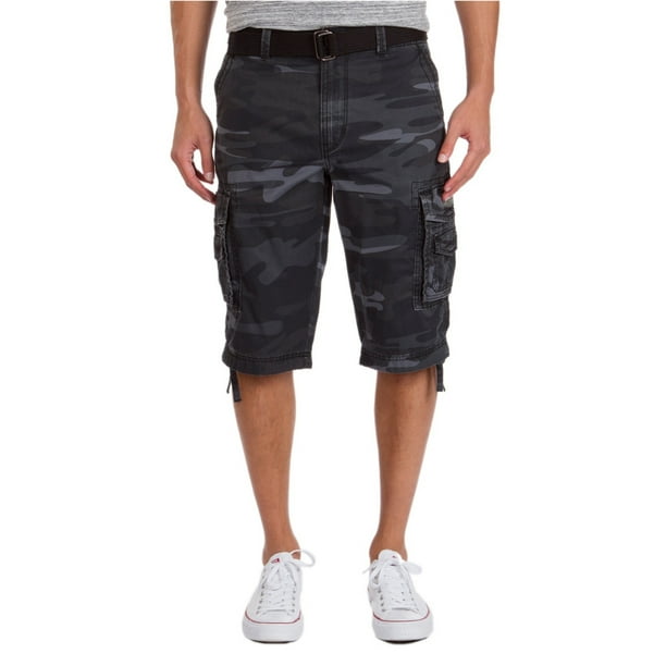 men's gray camo cargo shorts