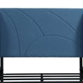 thumbnail image 6 of Full Size Platform Bed Frame, Upholstered Bed Frame with Padded Headboard and Metal Legs, Metal Platform Bed Frame for Kids Adults Bedroom, No Box Spring Needed, Easy Assembly, Navy, 6 of 7
