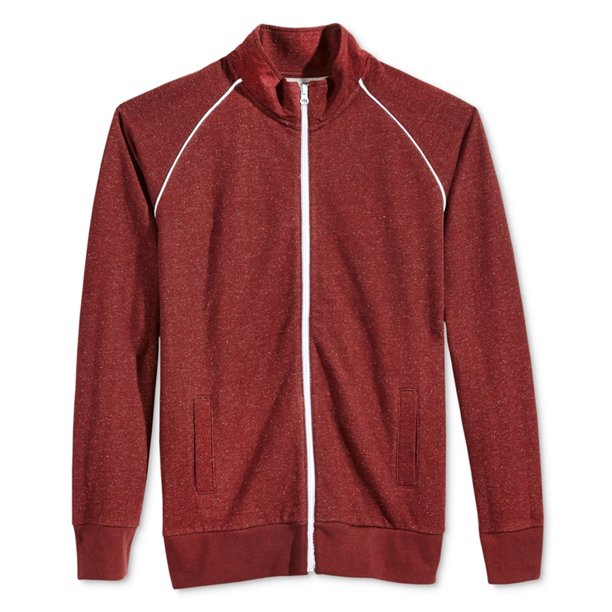 American Rag - Sudadera para hombre con forro polar moteado, color rojo, grande American Rag Chaqueta deportiva