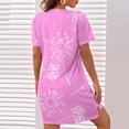 thumbnail image 4 of QIPOPIQ Robes pour Femmes Longues Fluides Robe à Étages Manches Courtes Imprimé Bohème Robe de Plage Robe d'Été Robe Longueur Genou Offres 2023, 4 of 6